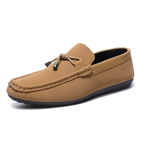 Ninepointninetynine Loafer für Herren, quadratische Zehenpartie, einfarbig, flacher Absatz, rutschfest, Outdoor, lässiger Slipper, khaki, 39 1/3 EU von Ninepointninetynine