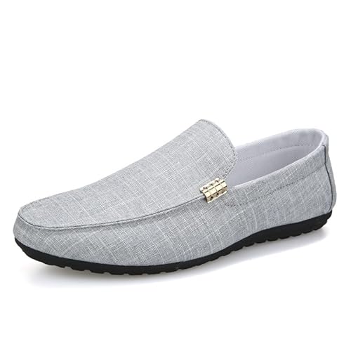 Ninepointninetynine Slipper for Herren, runde Zehen, Stoff-Slipper, rutschfest, leicht, bequem, for den Abschlussball (Color : Grey, Size : 39 EU) von Ninepointninetynine