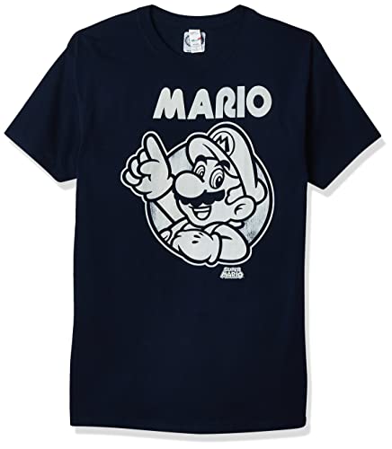 Nintendo Herren So Mario T-Shirt, Marineblau, Mittel von Nintendo