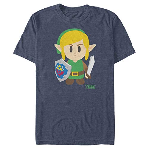 Nintendo Herren Zelda Link's Awakening Batttle Ready T-Shirt, Marineblau meliert, L von Nintendo