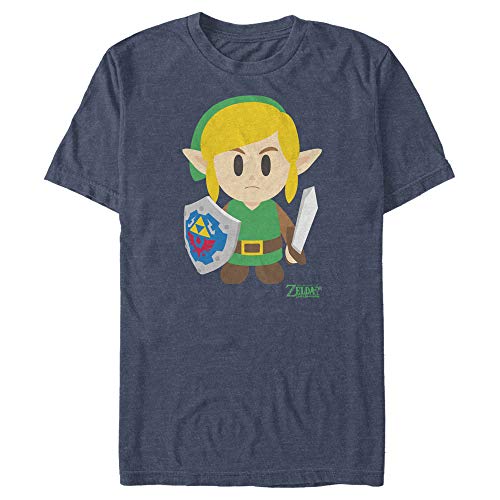 Nintendo Herren Zelda Link's Awakening Batttle Ready T-Shirt, Marineblau meliert, Mittel von Nintendo