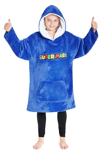 Super Mario Nintendo Pullover Jungen Hoodie Decke, Fleece Oversized Hoodie Jungen, Gaming Merchandise von Super Mario