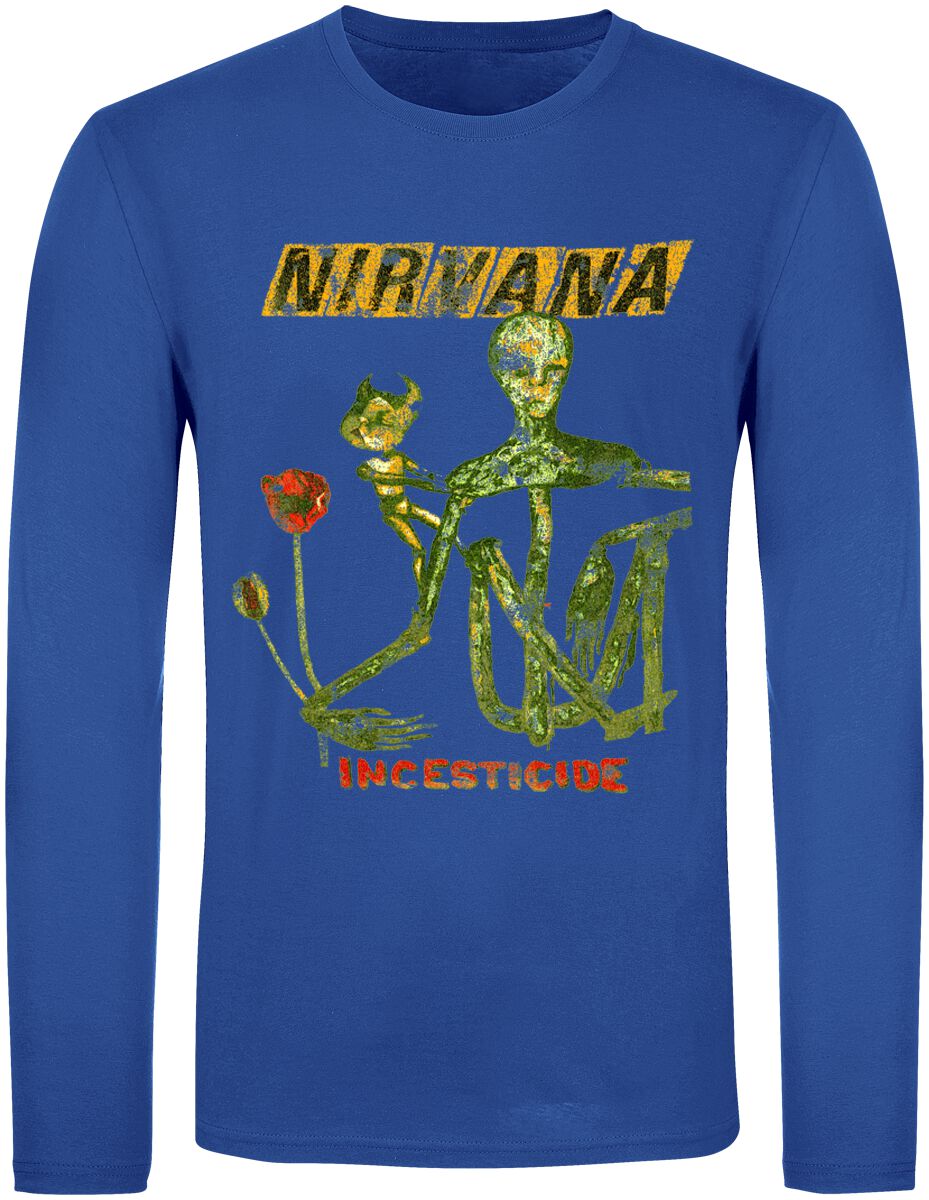 Nirvana Langarmshirt - Reformant Incesticide - S bis XXL - für Männer - Größe M - blau  - Lizenziertes Merchandise! von Nirvana