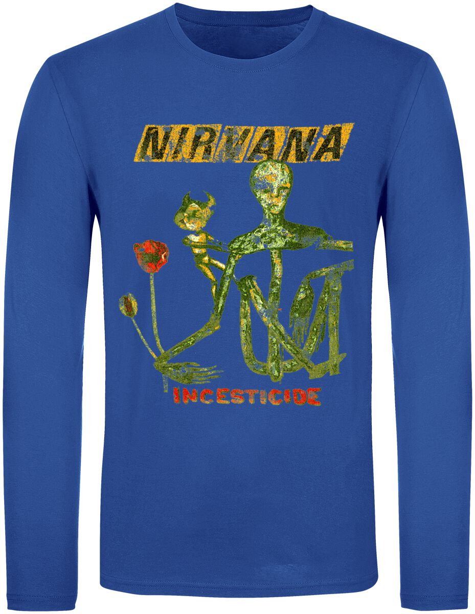 Nirvana Langarmshirt - Reformant Incesticide - S bis XXL - für Männer - Größe S - blau  - Lizenziertes Merchandise! von Nirvana