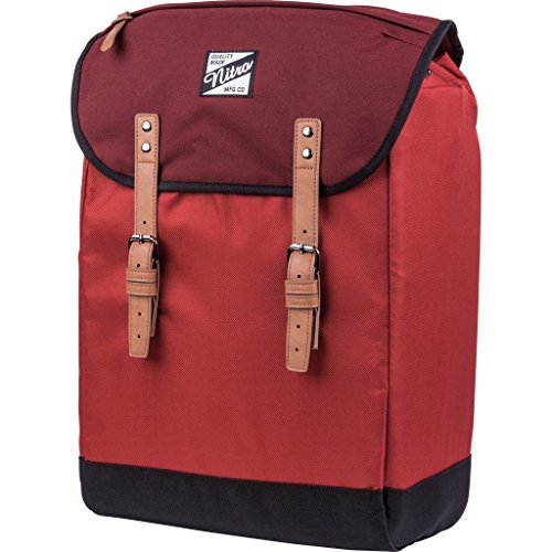 VENICE URBANER FREIZEIT DAMEN HERREN RUCKSACK IM RETRO LOOK MIT GEPOLSTERTEM 15'' LAPTOP FACH SCHULRUCKSACK WANDERRUCKSACK STREETPACK, Chili, 28 L, 560 g, 1151-878035_985 von Nitro