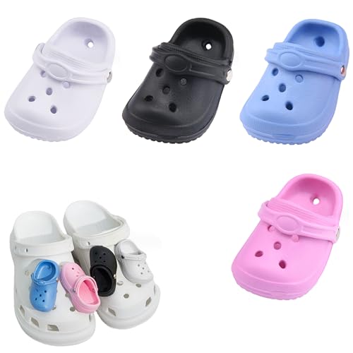 Niuhong 4 Pcs Schuh-Charm Kinder Mini Crocs Charms Cute Schuhe Anstecker Verstopfen Niedliche Schuhschmuck Knöpfen Teenager Clog Deko Schuhanstecker Zubehör Kleiner Schuh Form DIY Accessories (A) von Niuhong