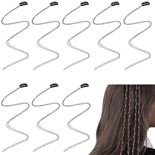 Niuhong 8 Pcs Strass Tassel Haarspangen Braids Glitzer Haarschmuck Quaste Mode Kopfschmuck Pferdeschwanz Haarketten Crystal Ketten Haarschmuck Bling Headwead Kristall Kopfkette Damen Und Mädchen von Niuhong