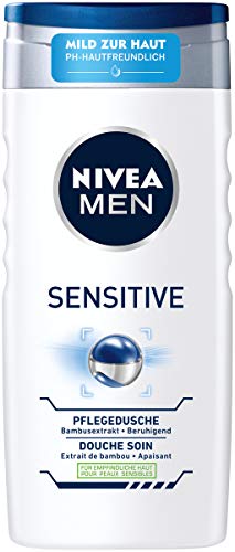 NIVEA MEN Sensitive Pflegedusche (250 ml), mildes Duschgel mit pflegender Bambusmilch, pH-hautfreundliche Dusche für Körper, Gesicht und Haar von Nivea Men