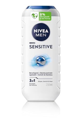 NIVEA MEN Sensitive Dusch-Shampoo 250 ml, 3-in-1-Duschgel für Gesicht, Körper und Haare, sanftes Männerbad mit beruhigendem Bambus-Extrakt für empfindliche und gereizte Haut NIVEA MEN Sensitive Dusch-Shampoo 250 ml, 3-in-1-Duschgel für Gesicht, Körper und Haare, sanftes Männerbad mit beruhigendem Bambus-Extrakt für empfindliche und gereizte Haut von NIVEA MEN