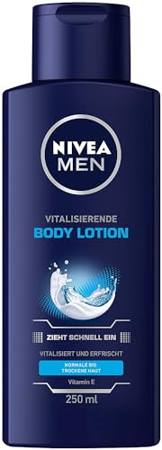 NIVEA MEN Vitalisierende Bodylotion, vitalisierende Körperpflege spendet 24+ Stunden Feuchtigkeit, Körperlotion mit Vitamin E für intensiv gepflegte Haut (250 ml) von Nivea Men