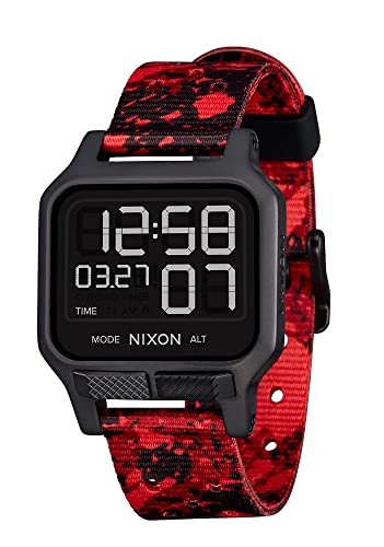 Nixon Herren Digital Quarz Uhr mit Gummi Armband A1320-008-00 von Nixon