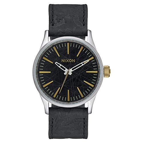 Nixon Unisex Analog Quarz Uhr mit Leder Armband A377-2222-00 von Nixon