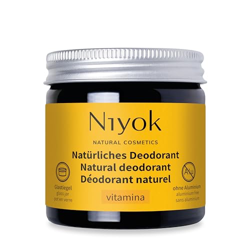 Niyok® 2-in-1 anti-transpirante Deocreme "Vitamina" (40ml) • Natürliches Deo ohne Aluminium • 24h Schutz vor Geruch & Schweiß • Deodorant Creme für Damen & Herren • Feste Deo Creme vegan von Niyok