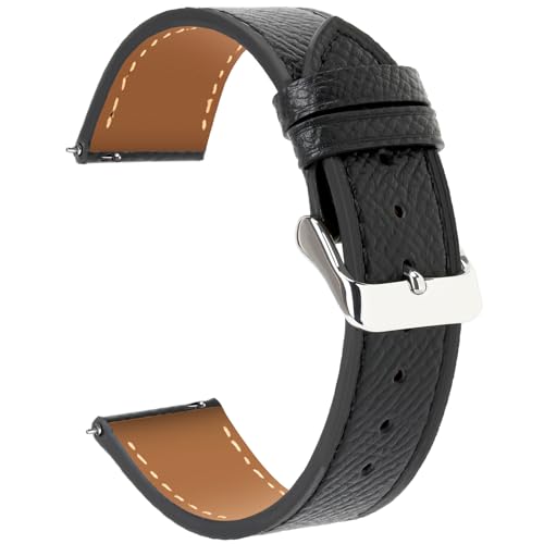 Niziruoup Uhrenarmbänder Leder Armband 12mm 14mm 16mm 18mm 20mm 22mm Schnellverschluß Eleganten Textured Leder Uhrenarmband für Damen Herren, Hochwertige Ersatzleder Armband für Uhr Smartwatch von Niziruoup