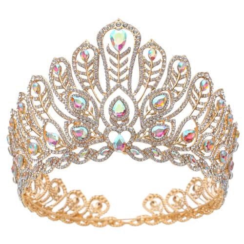 Königin großer Diadem Brautkrone, Festzug, Miss Kopfschmuck, Braut, Hochzeitskleid, Haarschmuck, Zubehör, Tiaras, Glas Königin großer Diadem Brautkrone, Festzug, Miss Kopfschmuck, Braut, Hochzeitskleid, Haarschmuck, Zubehör, Tiaras, Glas von Nlievara