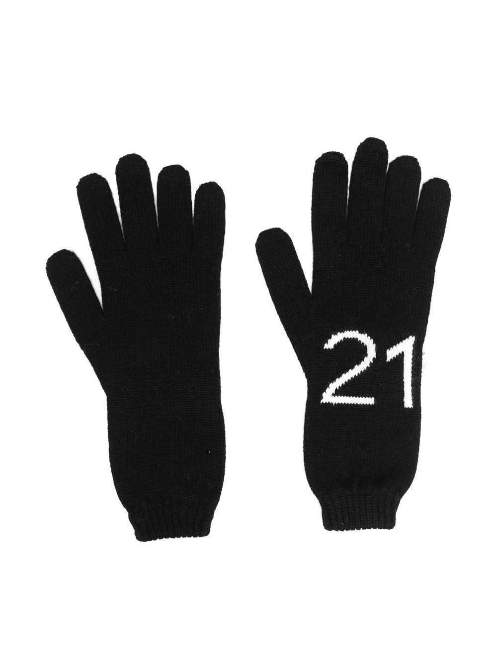 Nº21 Kids Intarsien-Handschuhe mit Logo - Schwarz von Nº21 Kids