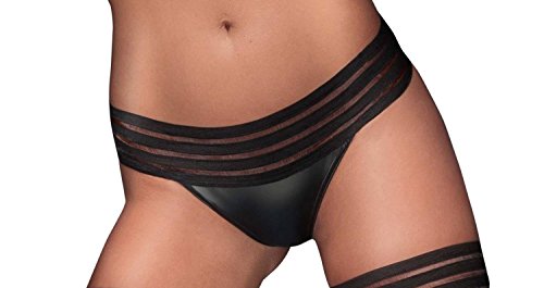 Schwarze Panty F161 im edlen Wetlook von Noir Handmade 3XL von Noir Handmade