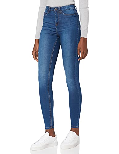 Noisy May Damen Skinny Fit Jeans High Waist Denim Pants Stretch Basic Hose NMCALLIE, Farben:Blau, Größe:31W / 32L, Z-Länge:L32 von Noisy may