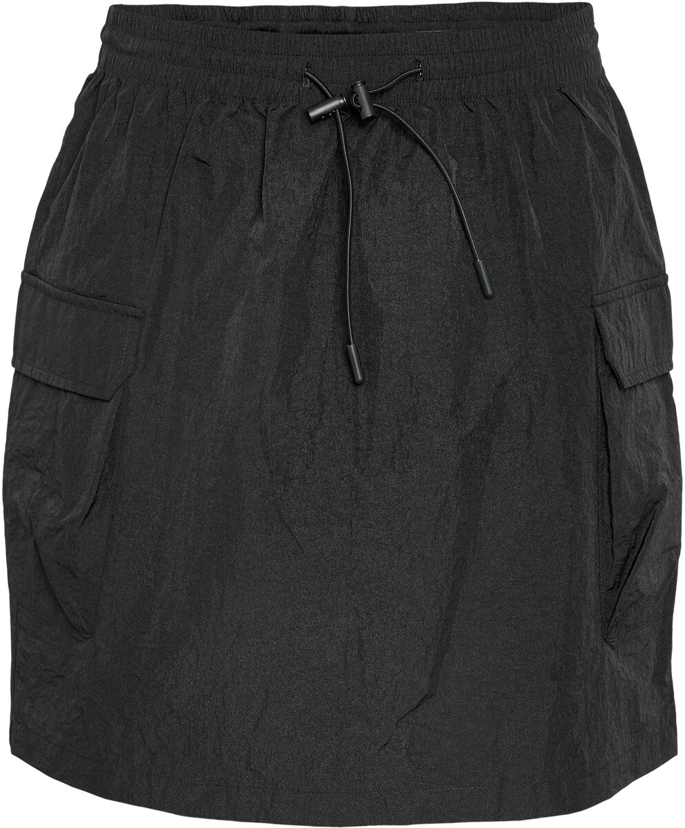 Noisy May Kurzer Rock - NMMolly Cargo HW String Skirt WVN - XS bis M - für Damen - Größe M - schwarz von Noisy May