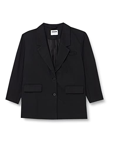 NOISY MAY Blazer Oversized mit Taschen Eleganter Basic Cardigan Plus Size Business Jacke Curvy NMMILLA, Farben:Schwarz,Größe Damen:46 von Noisy may