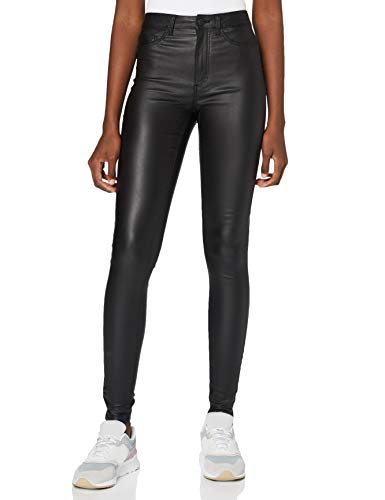 Noisy May Damen NMCALLIE HW Skinny Coated Pants NOOS Hose, Black, L / 34 von Noisy may