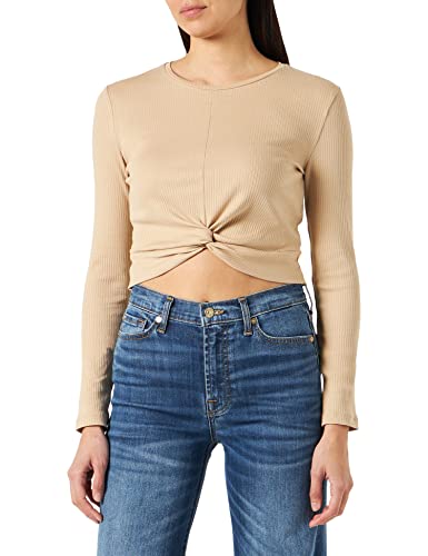 Noisy may Damen Nmdrakey Twiggi L/S Top Fwd Noos Langarmshirt, Beige, XS EU von Noisy may