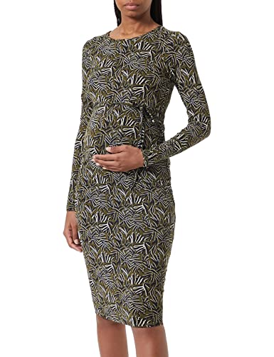 Noppies Maternity Damen Dress Paoli Long Sleeve Allover Print Kleid, Dark olive-P981, S von Noppies