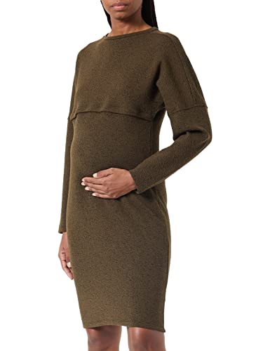 Noppies Maternity Damen Dress Riva Nursing Long Sleeve Kleid, Dark olive-P981, L von Noppies