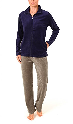 Normann Damen Hausanzug Homewear Nicky Velvet - 57672, Größe2:36/38, Farbe:navy von Normann