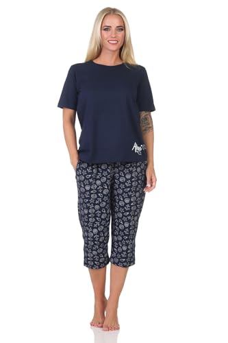 Normann Damen Kurzarm Capri Schlafanzug Shorty in maritimer Optik - auch in Übergrößen, Farbe:marine2, Größe:48-50 Normann Damen Kurzarm Capri Schlafanzug Shorty in maritimer Optik - auch in Übergrößen, Farbe:marine2, Größe:48-50 von Normann