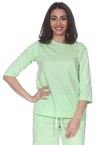 Normann Damen Langarm Schlafanzug Oberteil Pyjama Mix & Match - ideal zu kombinieren, Farbe:Punkte_grün, Größe:48-50 Normann Damen Langarm Schlafanzug Oberteil Pyjama Mix & Match - ideal zu kombinieren, Farbe:Punkte_grün, Größe:48-50 von Normann
