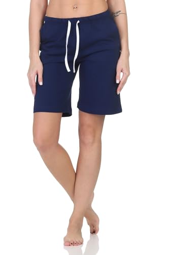 Normann Damen Shorty Schlafanzug Pyjama Hose kurz - perfekt zu kombinieren, Farbe:Marine, Größe:44-46 von Normann