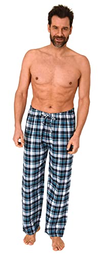 Normann Herren Flanell Schlafanzug Pyjama Hose in toller Karo-Optik, Farbe:türkis, Größe:52 von Normann