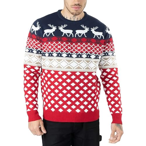 NOROZE Herren Damen Unisex Neuheit Weihnachten Pullover Strickpullover S Marine von NOROZE