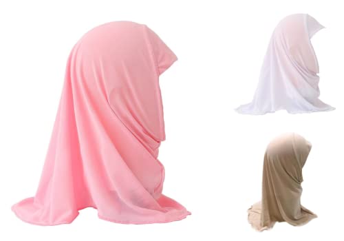 3 Stücke Mädchen Einfarbiges Kopftuch Basic Kinder Muslimischer Hijab Kleines Mädchen Moslem Schal Kopfbedeckung von Norsen