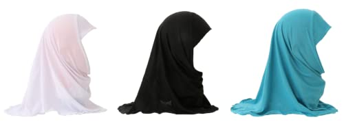 3 Stücke Mädchen Einfarbiges Kopftuch Basic Kinder Muslimischer Hijab Kleines Mädchen Moslem Schal Kopfbedeckung von Norsen