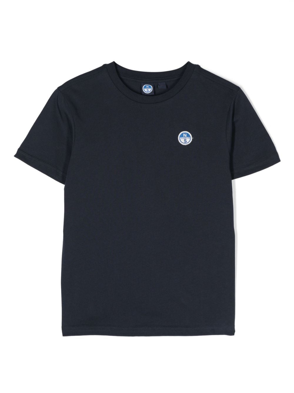 North Sails Kids T-Shirt mit Logo-Patch - Blau von North Sails Kids