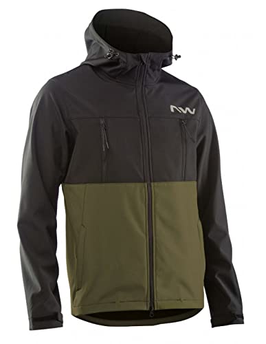 Northwave Easy Out Softshell Gravel Fahrrad Winterjacke schwarz/grün 2024: Größe: M (48) von Northwave