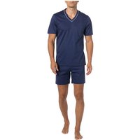 Novila Herren Pyjama blau Baumwolle von Novila