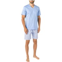 Novila Herren Pyjama blau Baumwolle von Novila