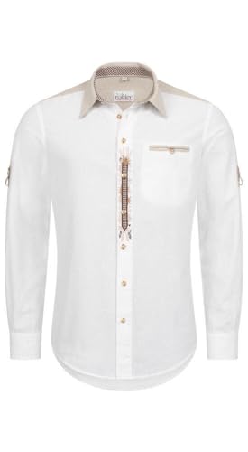 Nübler Trachtenhemd Herren - Langarm Hemden im Landhausstil, Regular Fit mit Ärmeln zum Hochkrempeln - Moderne bayerische Tracht, Hemd MICHL Weiß, Größe:XL Nübler Trachtenhemd Herren - Langarm Hemden im Landhausstil, Regular Fit mit Ärmeln zum Hochkrempeln - Moderne bayerische Tracht, Hemd MICHL Weiß, Größe:XL von Nübler