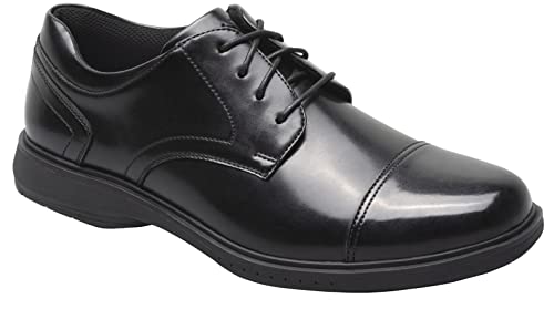 Nunn Bush Herren Pro Cap Toe Oxford mit Kore Slip Resistant Comfort Technologie, Schwarz glänzend, 10 US X-Wide von Nunn Bush