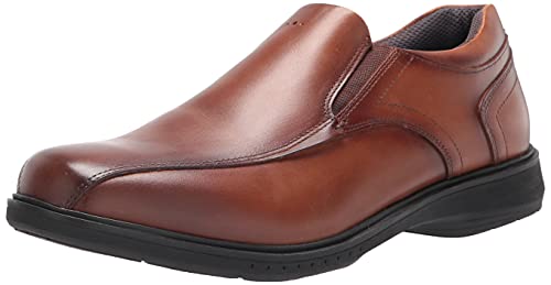 Nunn Bush Men's PRO Bicycle Toe Slip-On with KORE Slip Resistant Comfort Technology Loafer, Cognac, 8 X-Wide von Nunn Bush