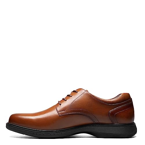 Nunn Bush Men's PRO Plain Toe Oxford with KORE Slip Resistant Comfort Technology, Cognac, 8 Wide von Nunn Bush