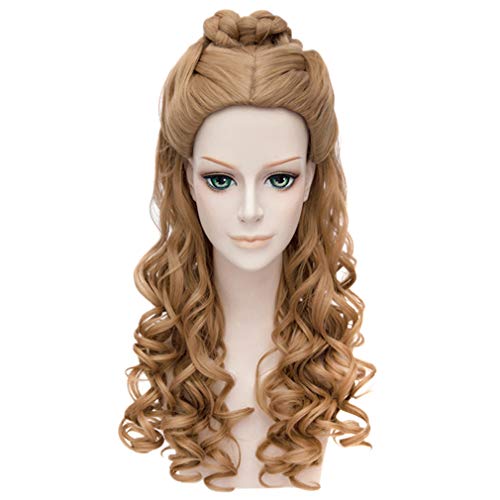 Nunubee Lange Perücke Synthetische Curly Wave Cosplay Kostüm Anime Perücke (Brown) - Cinderella von Nunubee