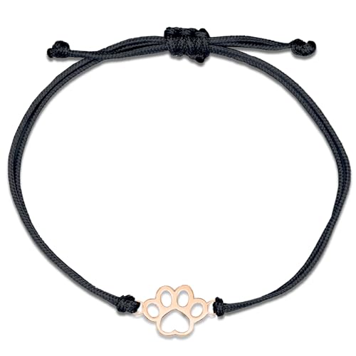 Nuoli® Pfote Armband Rosegold (größenverstellbar für Damen und Kinder) tolles Geschenk für Hundebesitzer, Hundeliebhaber und Katzenbesitzer von Nuoli