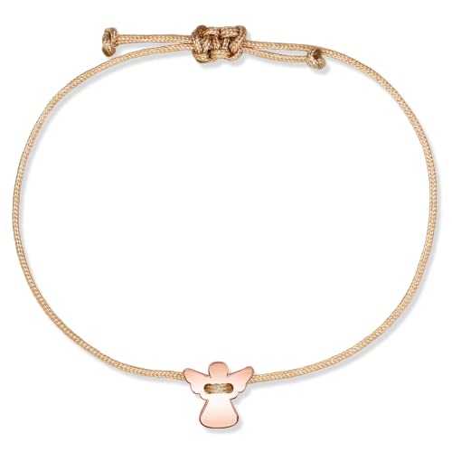 Nuoli® Schutzengel Armband Rosegold (verstellbar bis 20cm) Engel Armbändchen für Damen & Mädchen, tolles Geschenk zur Taufe, Kommunion, Konfirmation, Einschulung, etc. von Nuoli