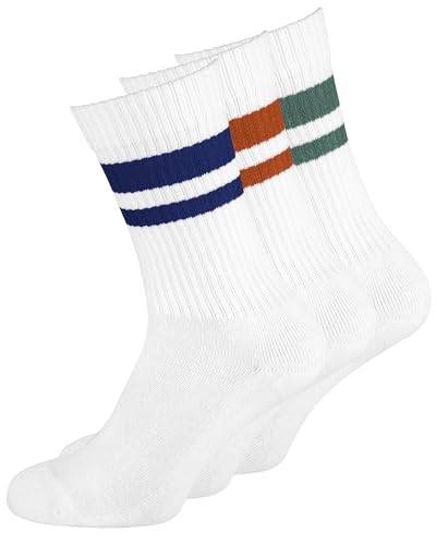 Nur Der 3er Pack Retro Tennissocken mit Streifen Sport-Socken aus Baumwolle Herren von Nur Der