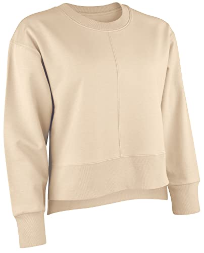 Nur Die Sweater Relax & Go Pullover Hoodie aus Baumwolle mit weichem Innenfleece Rundhals-Ausschnitt lässiges lockere Sweatshirt Damen von Nur Die