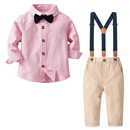 Nwada 4tlg Baby Jungen Anzug, Hosen und Hemdanzüge, Kinder, Herren, festliche Hochzeit, langärmlige Bodys für Frühling und Herbst 12-18 Monate von Nwada